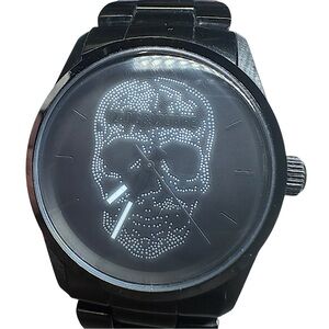 Zadig & Voltaire Crystal Skull Black Stainless Steel Watch (7" Bracelet)